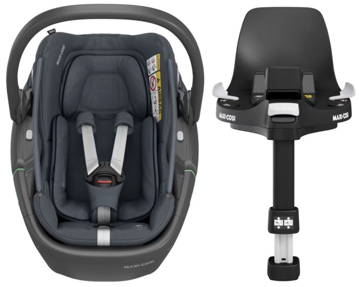 MAXI-COSI CORAL 360 lekki fotelik dla noworodka 40-75 cm | Essential Graphite |  baza ISOFIX FamilyFix 360