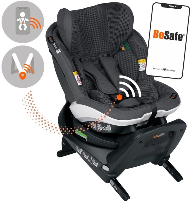 BESAFE iZi TURN M i-SIZE fotelik obrotowy 61-105 cm | Antracite Mesh