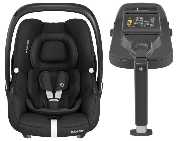 MAXI-COSI CABRIOFIX i-Size fotelik dla noworodka 40-75 cm | Essential Black | baza ISOFIX Cabriofix Base