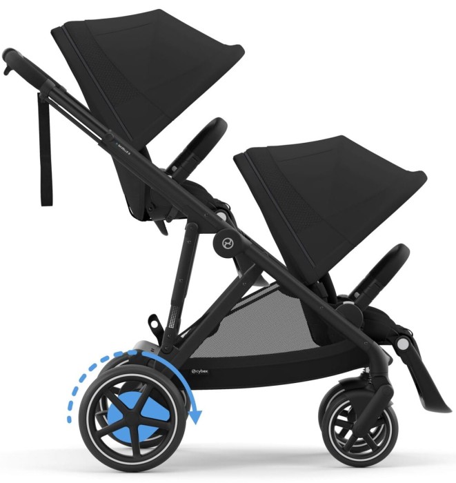 CYBEX e-Gazelle S elektryczny wózek bliźniaczy | Moon Black