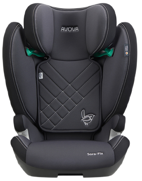 AVOVA  SORA-FIX fotelik dla dzieci 100-150 cm | Grey Black