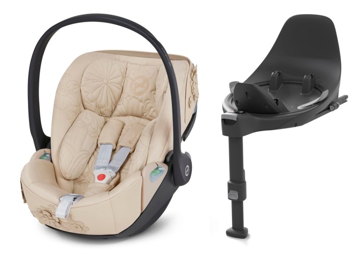 CYBEX CLOUD T i-Size fotelik dla niemowlaka 45-87 | baza ISOFIX Base T | Simply Flowers Nude Beige