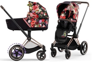 CYBEX e-PRIAM 4.0 elektryczny wózek dziecięcy 2w1 | Spring Blossom Dark / Rosegold