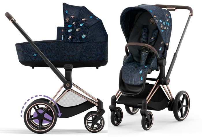 CYBEX e-PRIAM 4.0 elektryczny wózek dziecięcy 2w1 | Jewels Of Nature / Rosegold