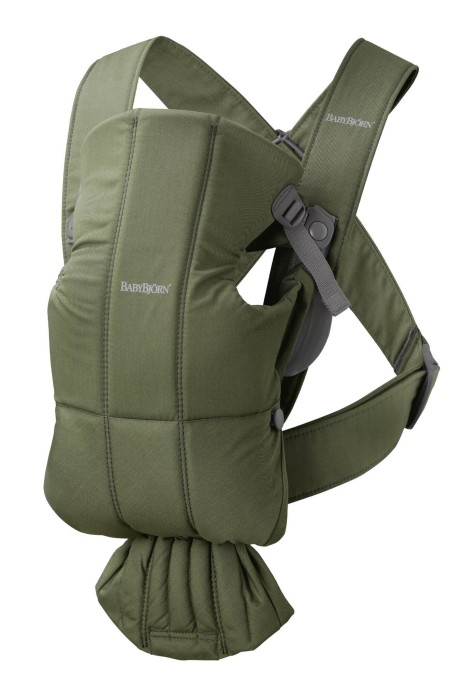 BABYBJORN MINI WOVEN nosidełko dla dzieci  | Ciemnozielone 