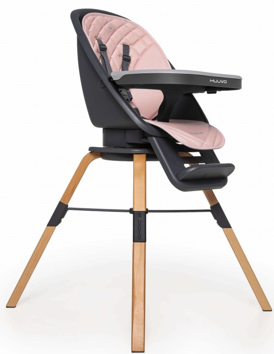 MUUVO CHOC 2 obrotowe krzesełko do karmienia | Powder Pink