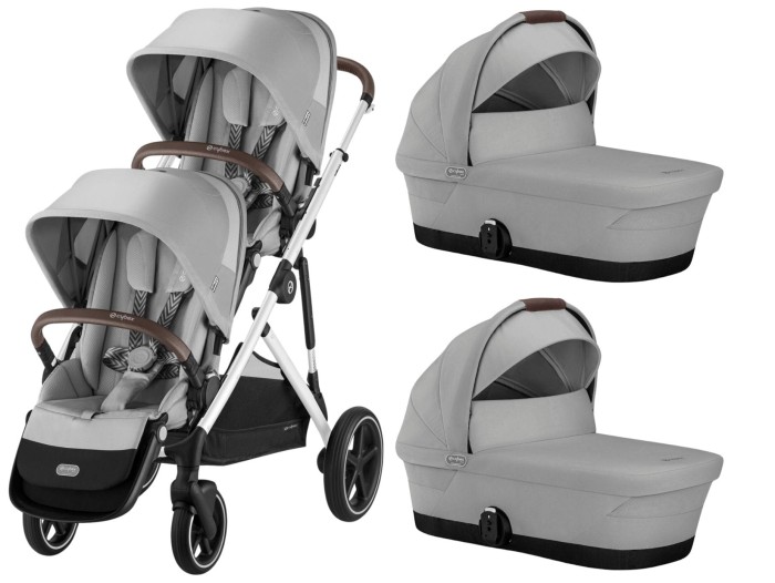 CYBEX Gazelle S bliźniaczy wózek głęboko spacerowy 2w1 | Lava Grey