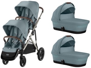 CYBEX Gazelle S bliźniaczy wózek głęboko spacerowy 2w1 | Sky Blue