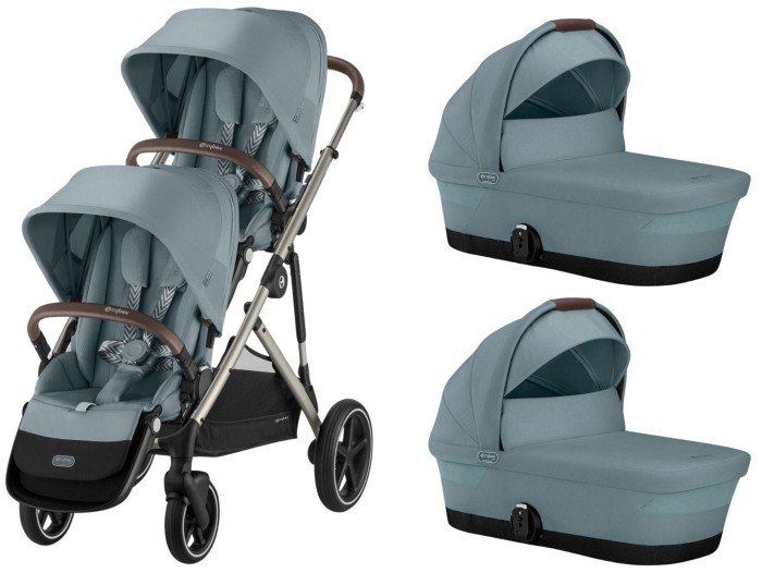 CYBEX Gazelle S bliźniaczy wózek głęboko spacerowy 2w1 | Sky Blue