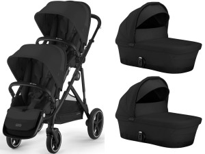 CYBEX Gazelle S bliźniaczy wózek głęboko spacerowy 2w1 | Moon Black