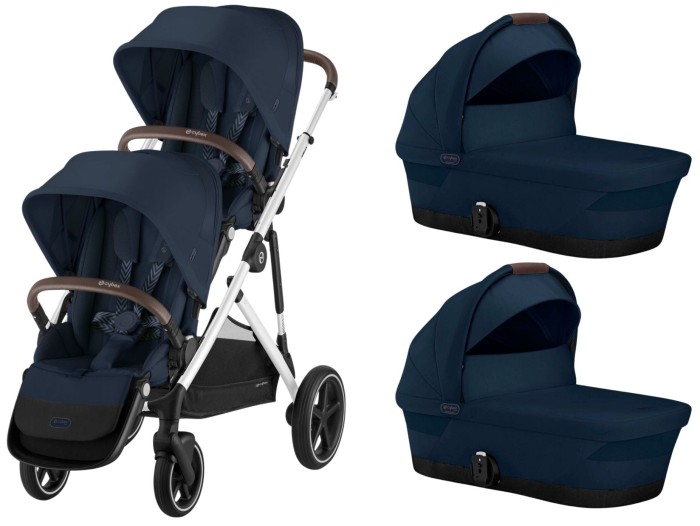 CYBEX Gazelle S bliźniaczy wózek głęboko spacerowy 2w1 | Ocean Blue