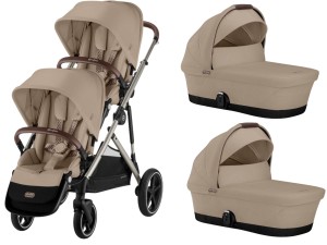 CYBEX Gazelle S bliźniaczy wózek głęboko spacerowy 2w1 | Almond Beige