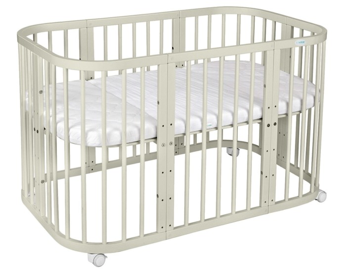 WALDIN 7w1 Z MATERACEM wielofunkcyjne łóżeczko dziecięce | Oliwkowy