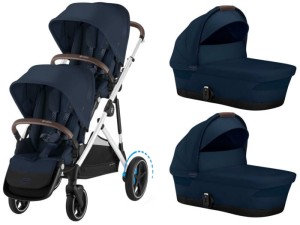 CYBEX e-Gazelle S elektryczny wózek bliźniaczy 2w1 | Ocean Blue