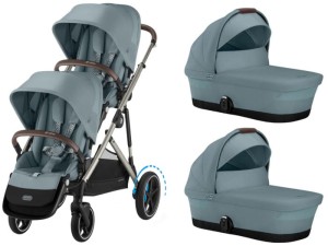 CYBEX e-Gazelle S elektryczny wózek bliźniaczy 2w1 | Stormy Blue