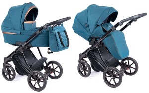 COLETTO DANTE wózek dziecięcy 2w1 | D-13 czarny stelaż