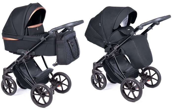 COLETTO DANTE wózek dziecięcy 2w1 | D-14 czarny stelaż