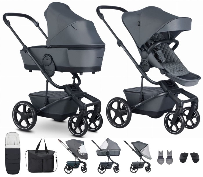 EASYWALKER HARVEY 5 PREMIUM wózek głęboko-spacerowy 2w1 + akcesoria XXL | Mineral Grey 