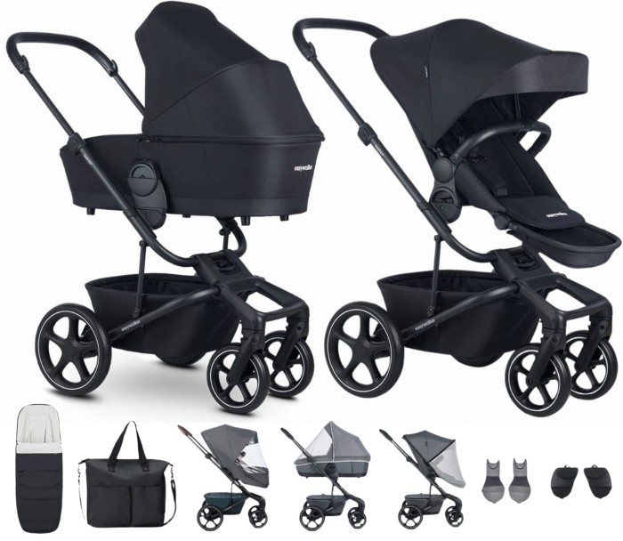 EASYWALKER HARVEY 5 wózek głęboko-spacerowy 2w1 + akcesoria XXL | Midnight Black