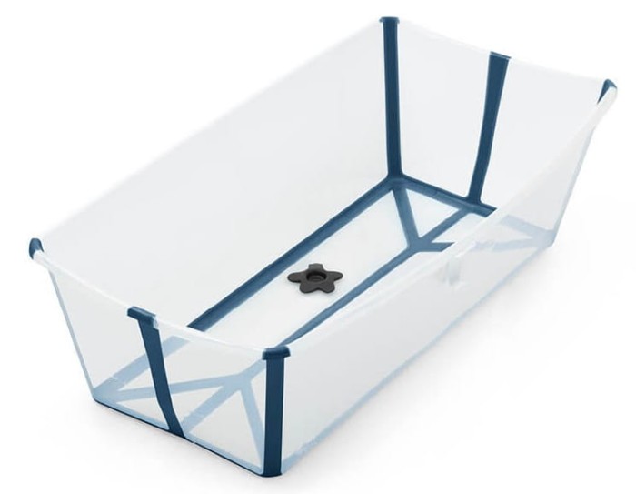 STOKKE FLEXI BATH XL składana wanienka dla niemowląt | Transparent Blue