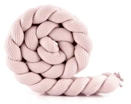 WALDIN bawełniany warkocz do łóżeczka 210 cm | Jasny Róż