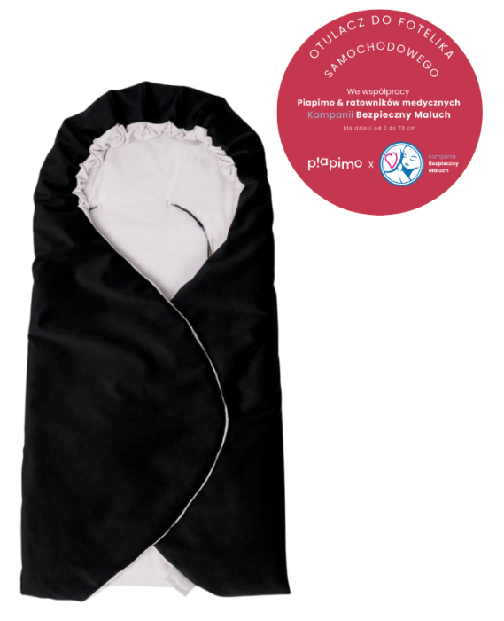 PIAPIMO otulacz do fotelika i gondoli | Czarny
