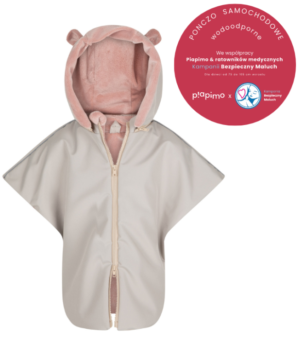 PIAPIMO ponczo samochodowe | Szary / Róż