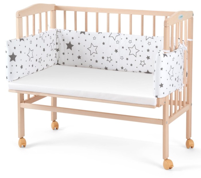 WALDIN łóżeczko dostawne 2w1 z osłonką | Natural / SMIX