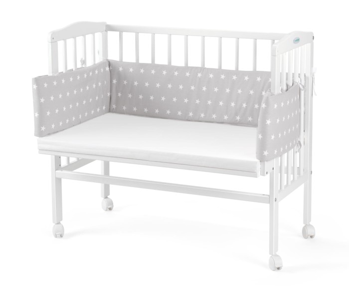 WALDIN łóżeczko dostawne 2w1 z osłonką | White / S81
