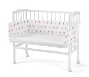 WALDIN łóżeczko dostawne 2w1 z osłonką | White / S17