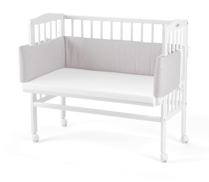WALDIN łóżeczko dostawne 2w1 z osłonką | White / P81