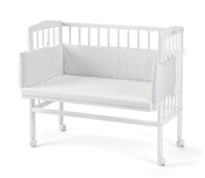 WALDIN łóżeczko dostawne 2w1 z osłonką | White / P18