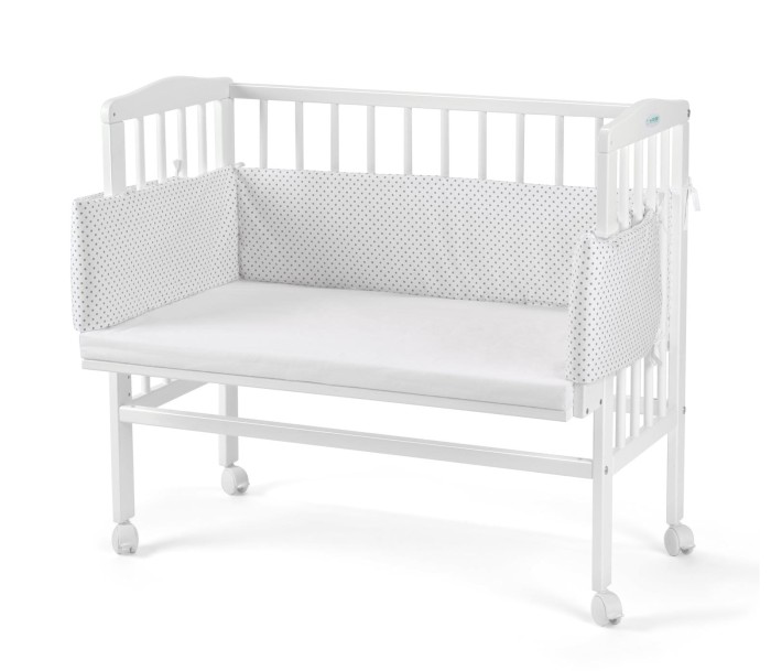 WALDIN łóżeczko dostawne 2w1 z osłonką | White / P18