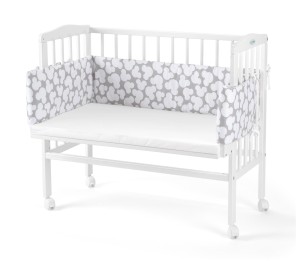 WALDIN łóżeczko dostawne 2w1 z osłonką | White / M81
