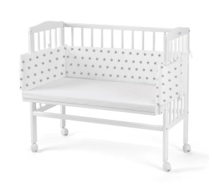 WALDIN łóżeczko dostawne 2w1 z osłonką | White / 8S1