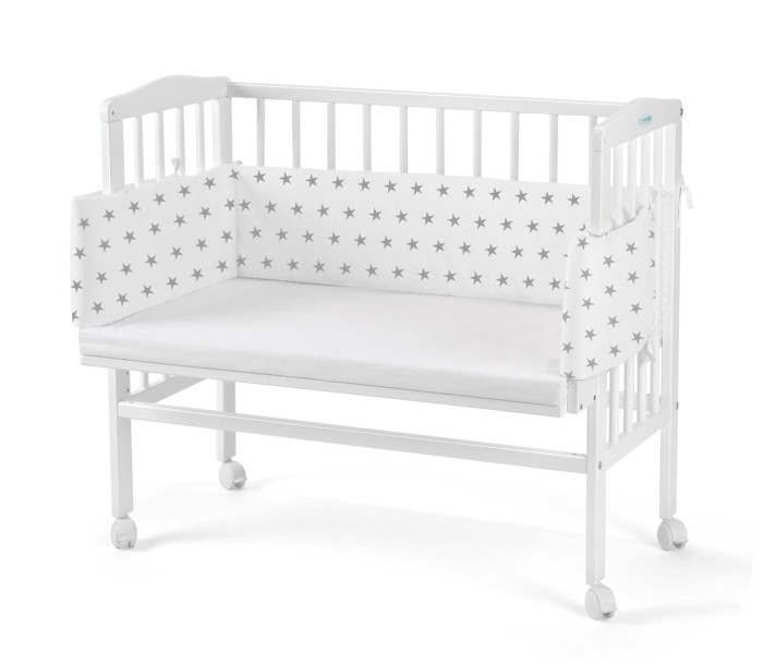 WALDIN łóżeczko dostawne 2w1 z osłonką | White / 8S1