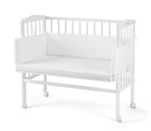 WALDIN łóżeczko dostawne 2w1 z osłonką | White / 88