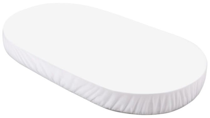 WALDIN prześcieradło bawełniane OWAL 123 x 73 cm | 7w1 | Białe