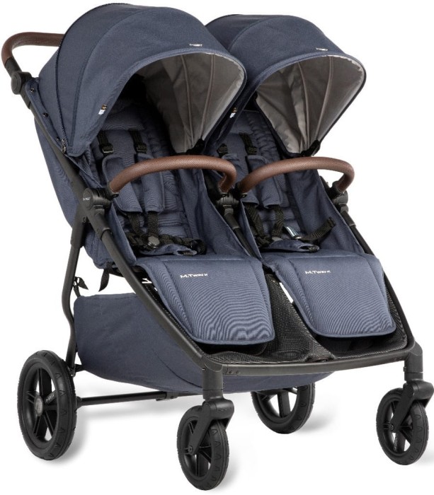 MAST M.TWIN X bliźniaczy wózek spacerowy z regulowaną rączką | koła HP | Blueberry 