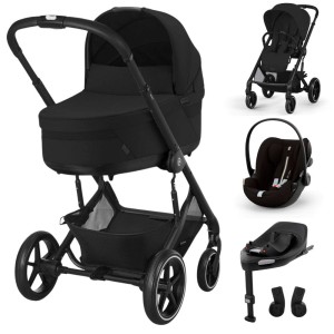 CYBEX BALIOS S LUX zestaw 3w1 z fotelikiem Cloud G i-Size i bazą ISOFIX | Moon Black | kolekcja 2025