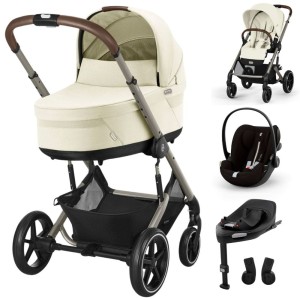 CYBEX BALIOS S LUX zestaw 3w1 z fotelikiem Cloud G i-Size i bazą ISOFIX | Seashell Beige | kolekcja 2025