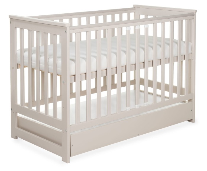 YOONCO IWI Łóżeczko drewniane z szufladą | Beżowe