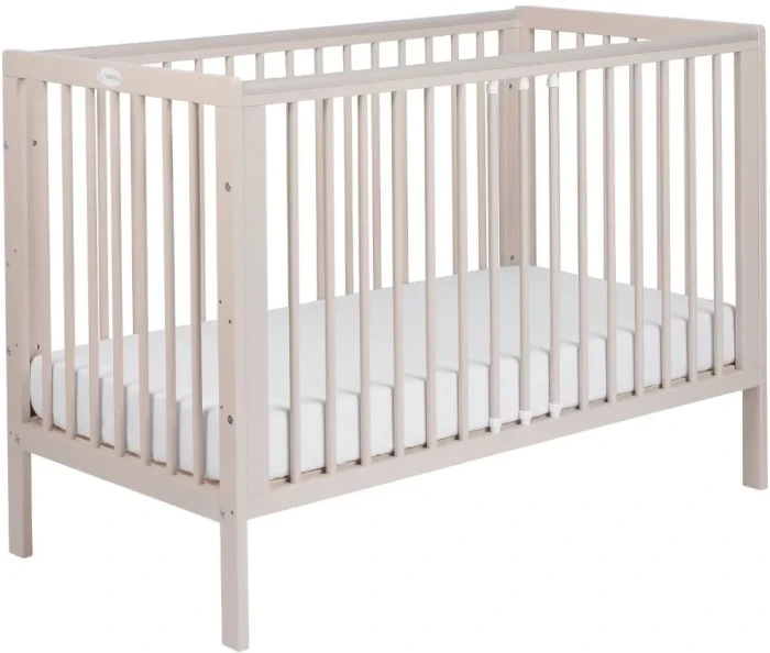 YOONCO TIMIO Łóżeczko drewniane z barierką | Beż