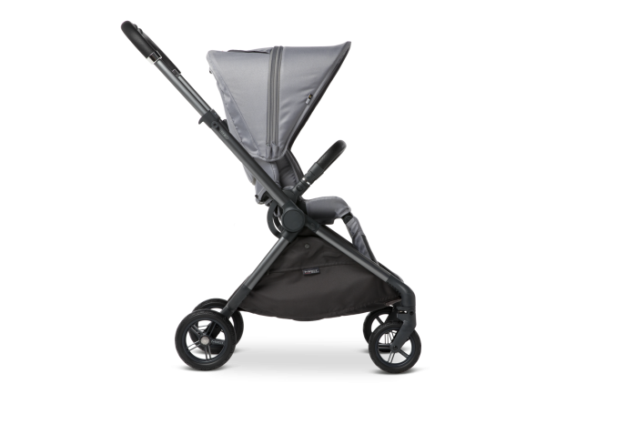 Mast mx6 wózek spacerowy z siedziskiem zamontowany m przodem do kierunku jazdy w pozycji spoczynkowej ustawiony bokiem kolor Koala