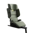Boczny widok fotelika Axkid Up w kolorze Nordic Bloom Green. Zdjęcie podkreśla ergonomiczną konstrukcję i regulowane podparcie lędźwiowe, zapewniające komfort starszym dzieciom