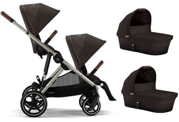 CYBEX e-Gazelle S elektryczny wózek bliźniaczy 2w1 | Chocolate Brown