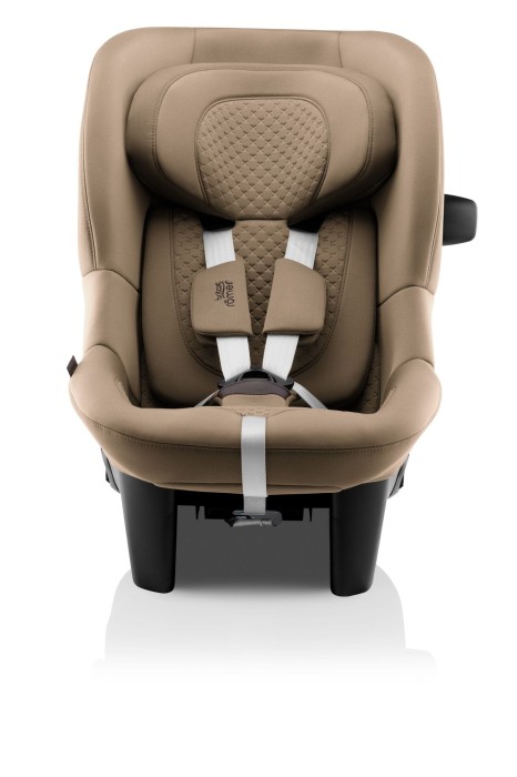 Britax Römer Max-Safe Pro Warm Caramel widok z przodu – fotelik tyłem do kierunku jazdy z pasami 5-punktowymi