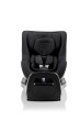 Britax Römer Dualfix Pro M Onyx Black – widok frontalny z wkładką, zagłówkiem i pasami pięciopunktowymi, podkreślającymi bezpieczeństwo i wygodę dziecka.