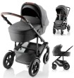 Wózek 2w1 Britax Römer Smile 5Z Mineral Grey – zestaw z gondolą i spacerówką, ujęcia z różnych perspektyw