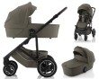 Britax Römer SMILE 5Z – zestaw 2w1 w kolorze Urban Olive: gondola i spacerówka na stelażu Matt Black z brązową rączką.